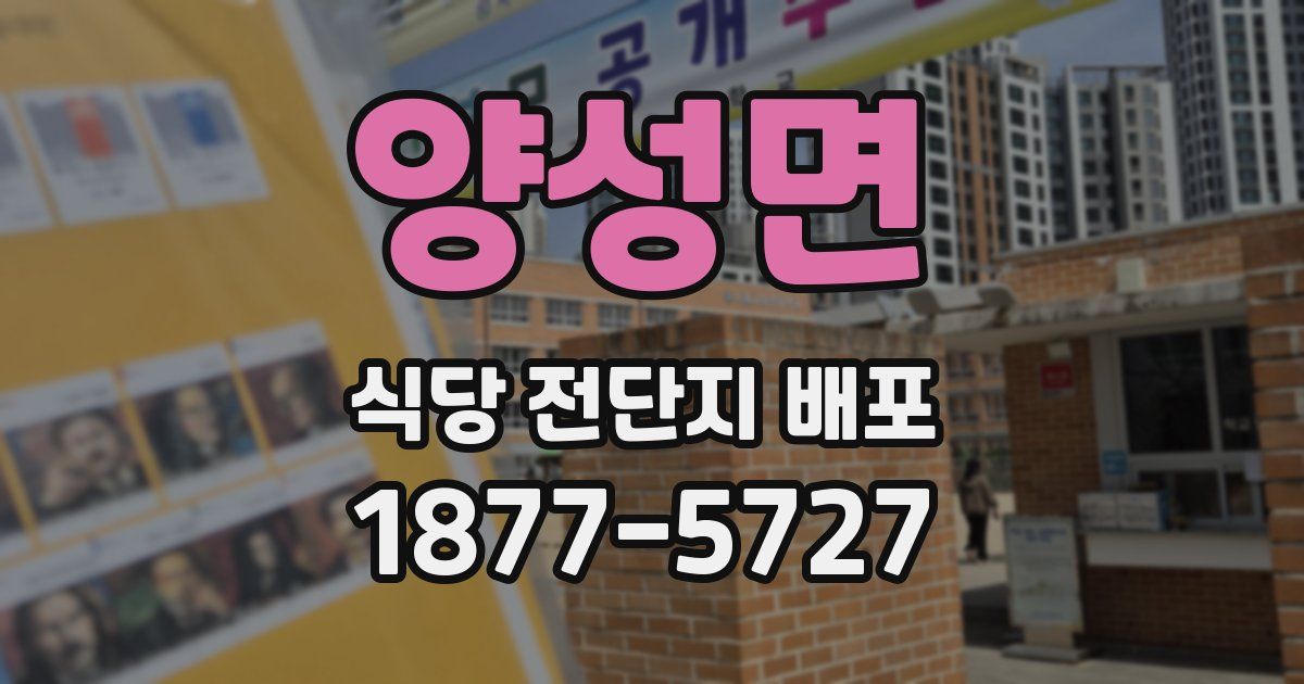 양성면 식당 전단지 배포