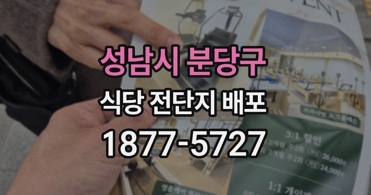 성남시 분당구 식당 전단지 배포