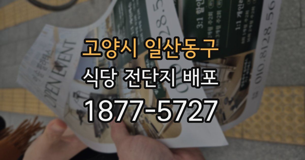 고양시 일산동구 식당 전단지 배포