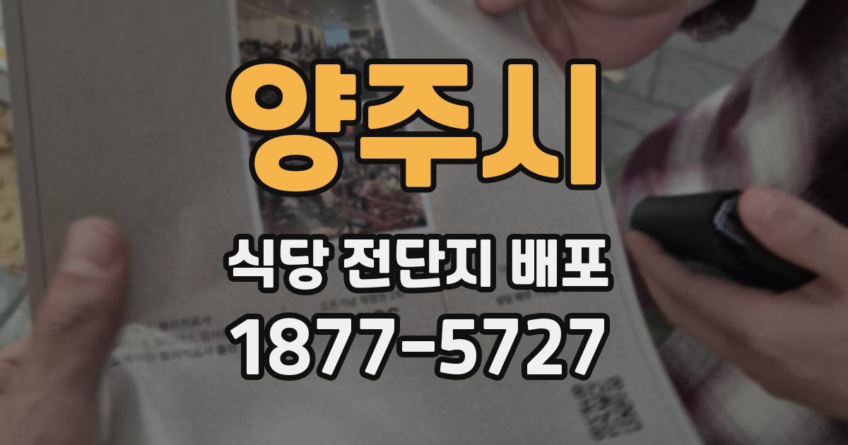 양주시 식당 전단지 배포