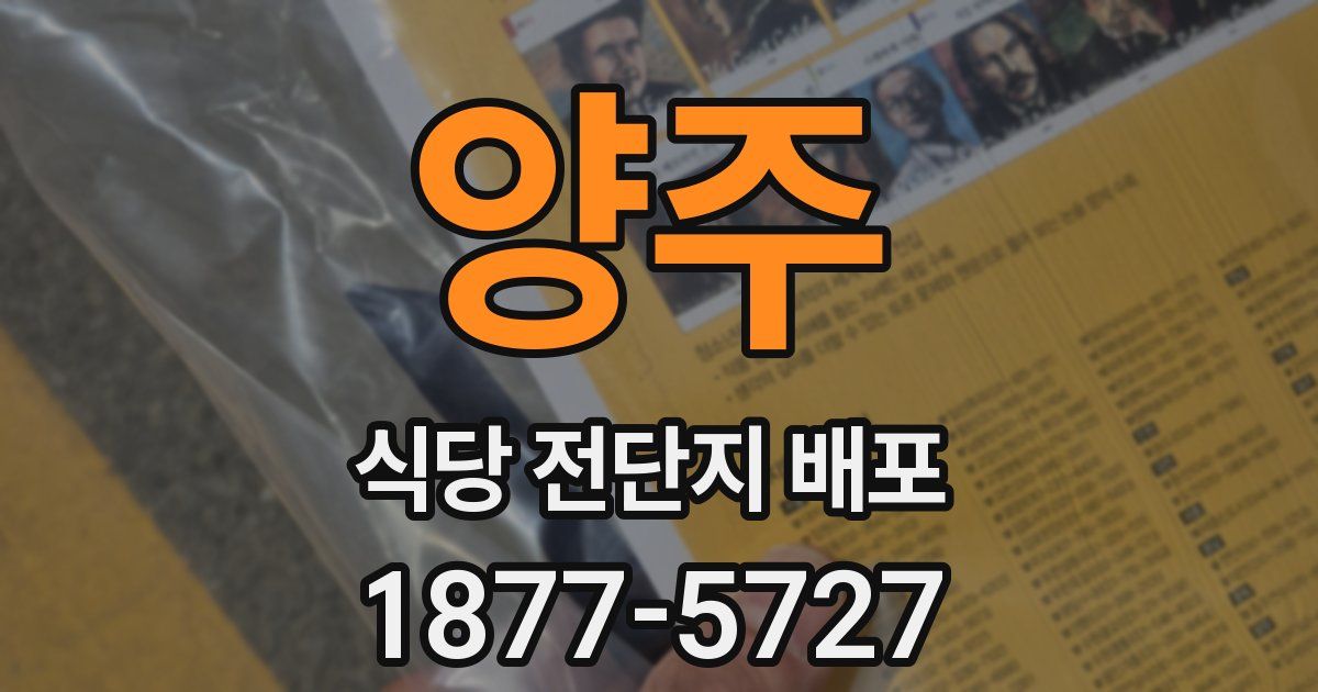 양주 식당 전단지 배포