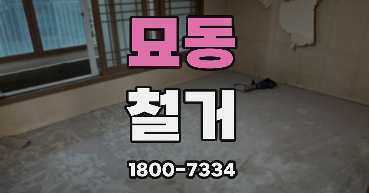 묘동 철거