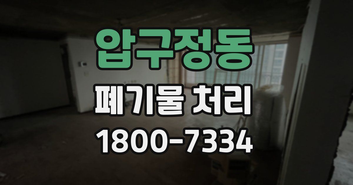 압구정동 폐기물 처리