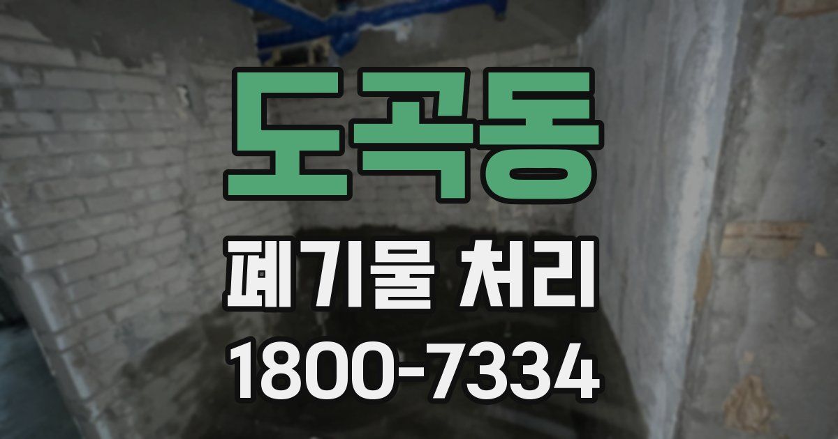 도곡동 폐기물 처리