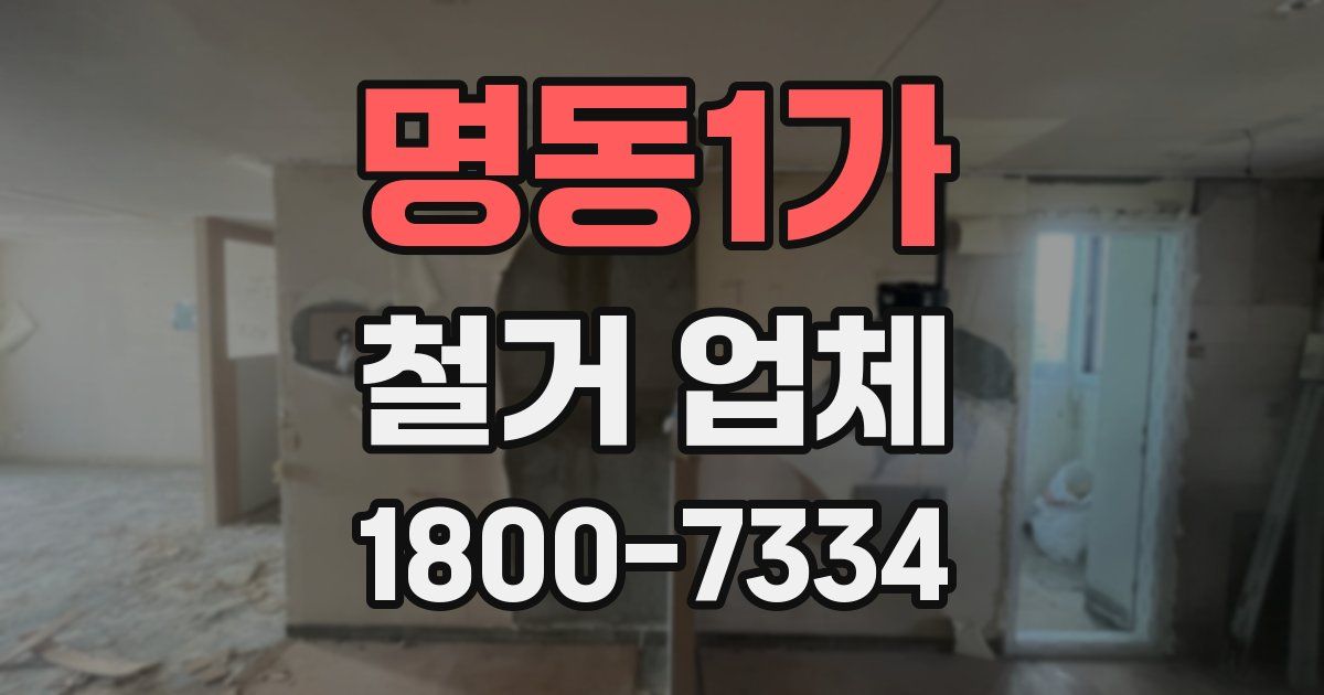 명동1가 철거 업체