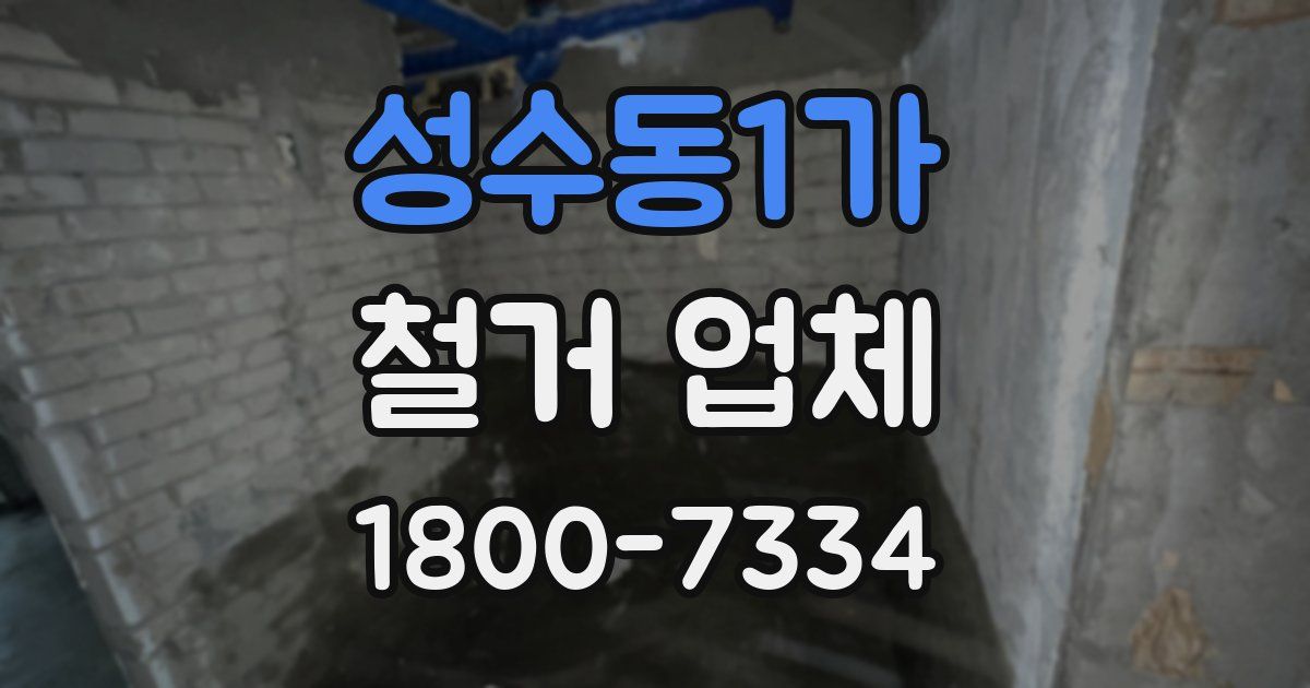 성수동1가 철거 업체