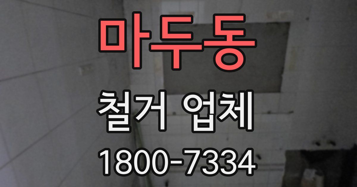 마두동 철거 업체