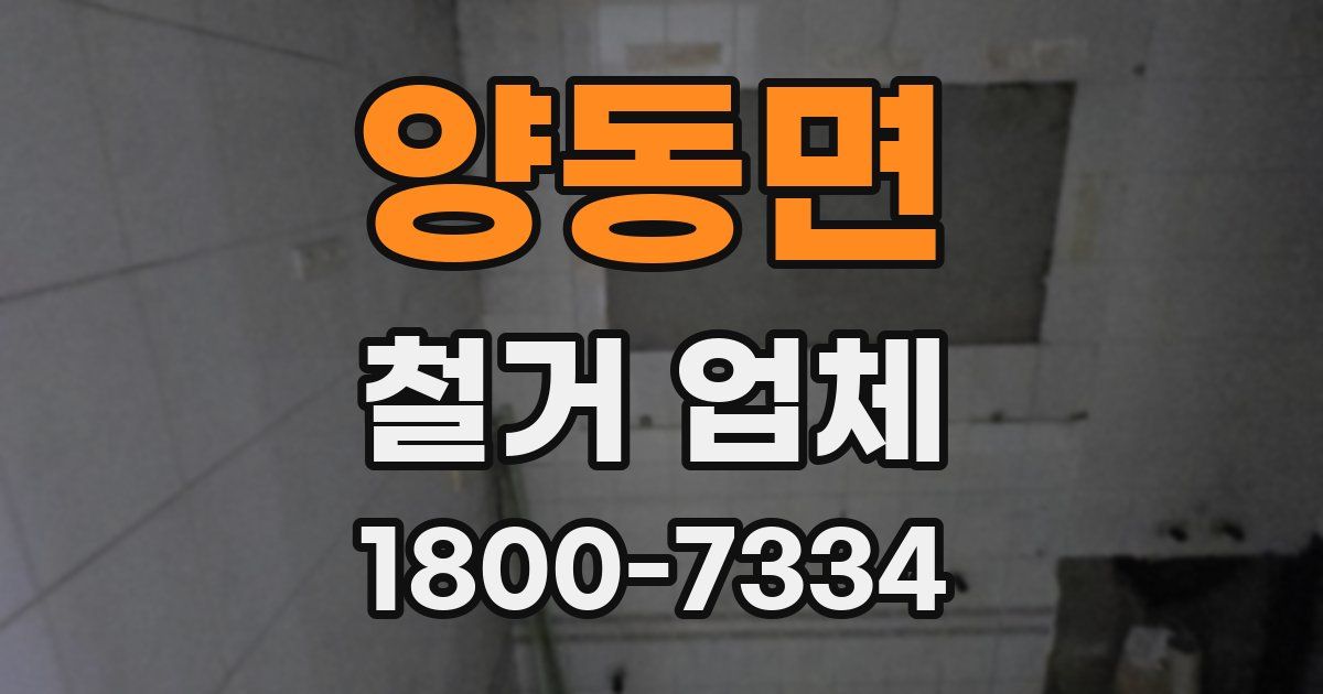 양동면 철거 업체