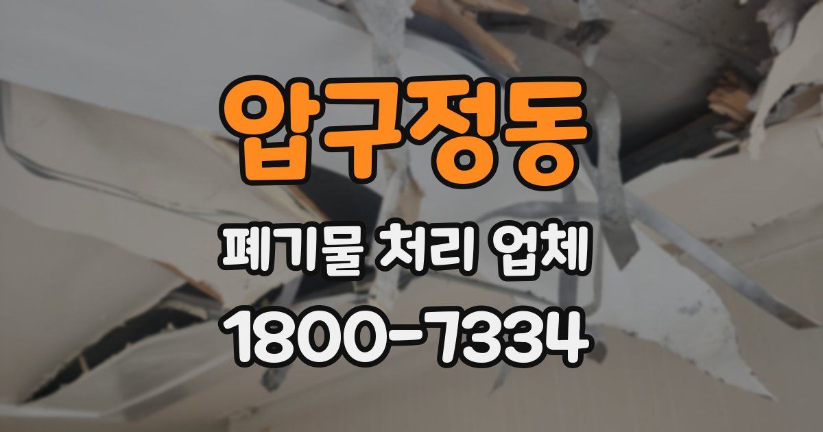 압구정동 폐기물 처리 업체