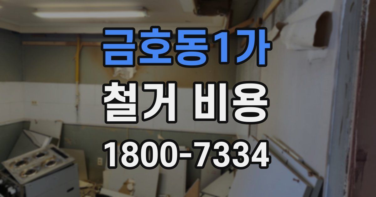 금호동1가 철거 비용