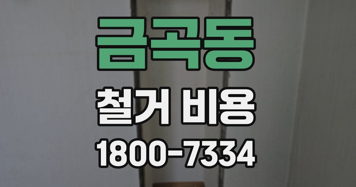 금곡동 철거 비용