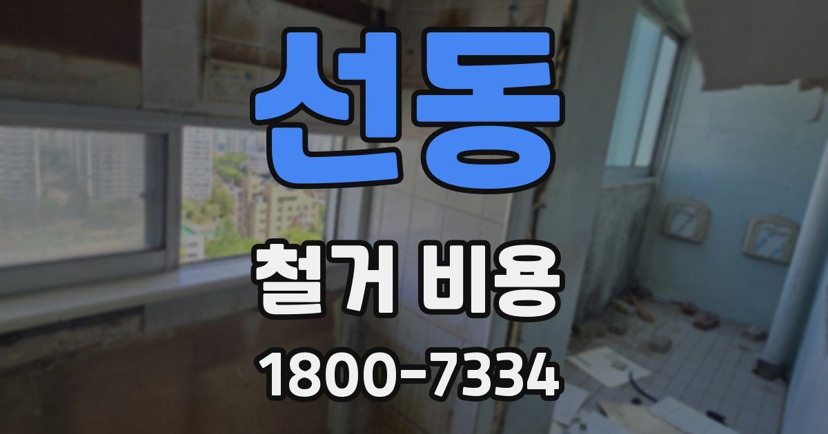 선동 철거 비용