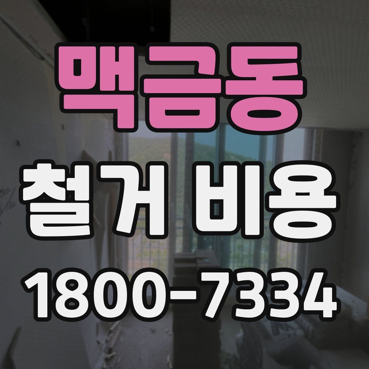 맥금동 철거 비용 산출에 자주 쓰이는 기준들