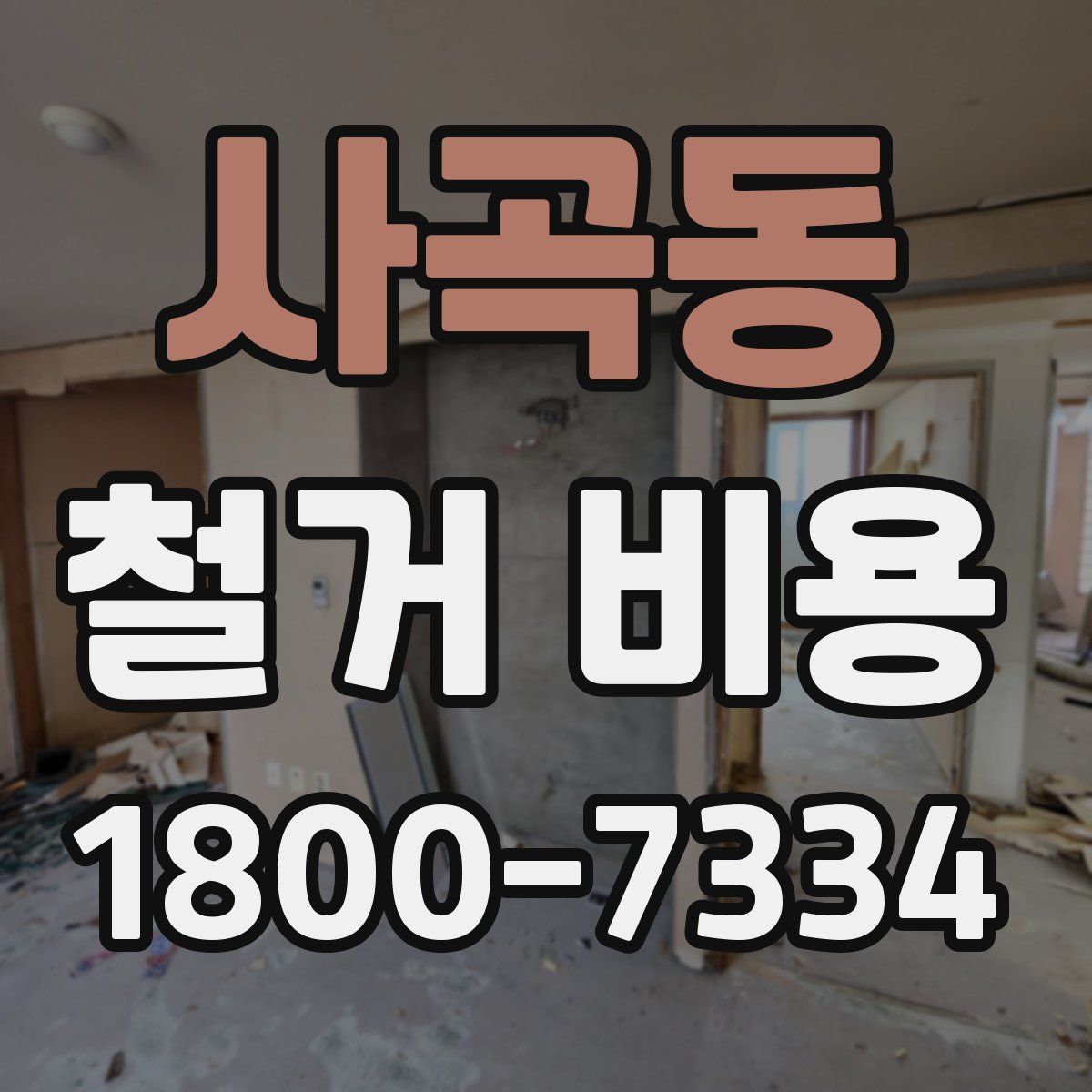 사곡동 철거 비용