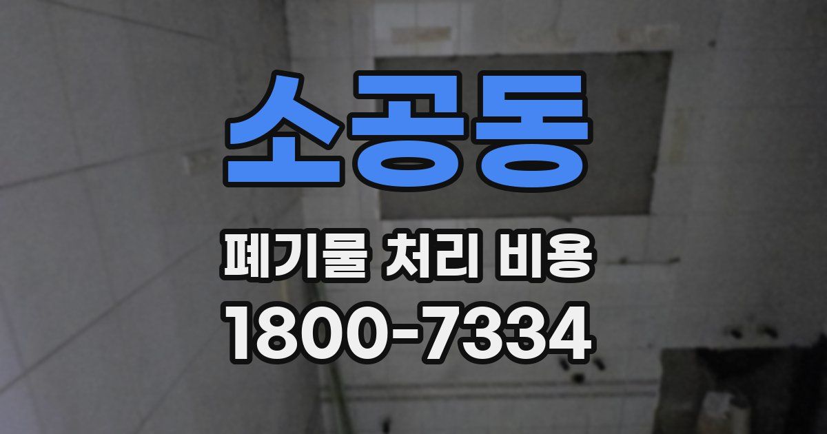 소공동 폐기물 처리 비용