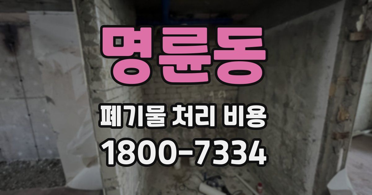 명륜동 폐기물 처리 비용