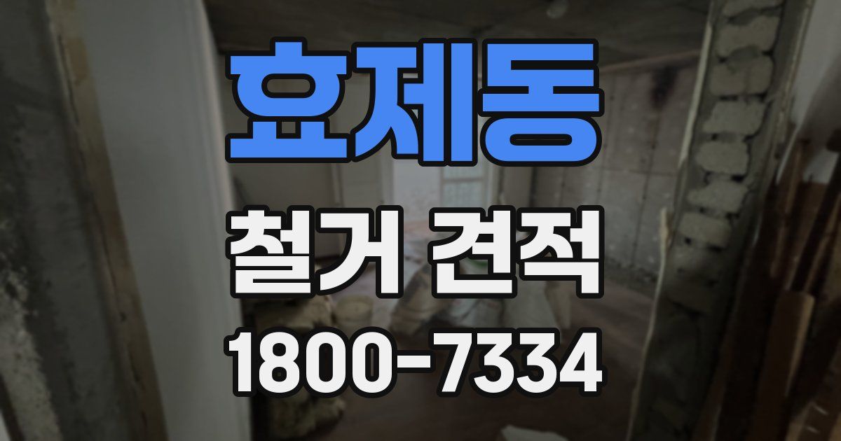 효제동 철거 견적