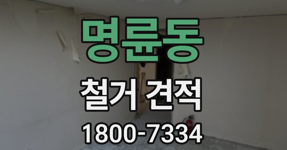 명륜동 철거 견적