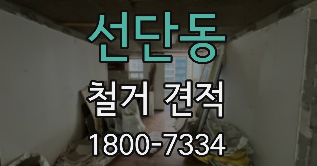 선단동 철거 견적