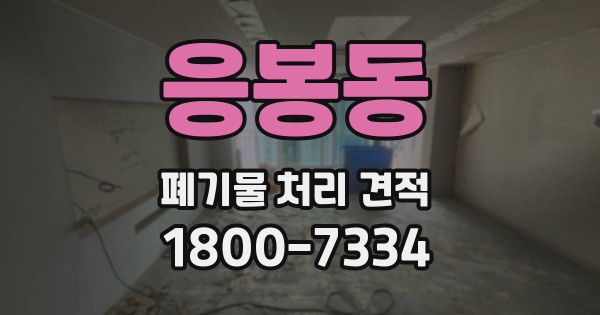 응봉동 폐기물 처리 견적