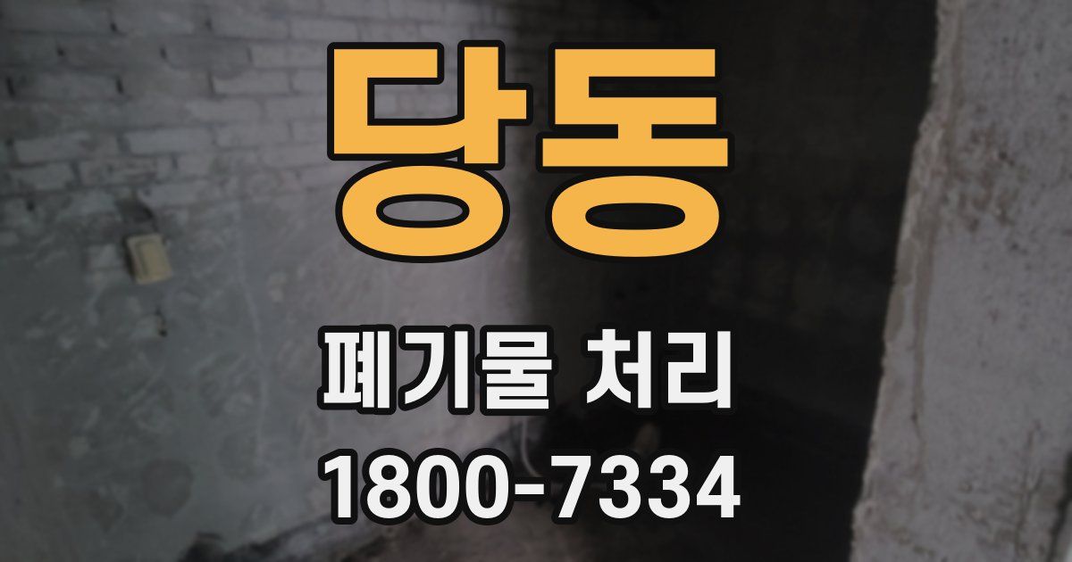 당동 폐기물 처리