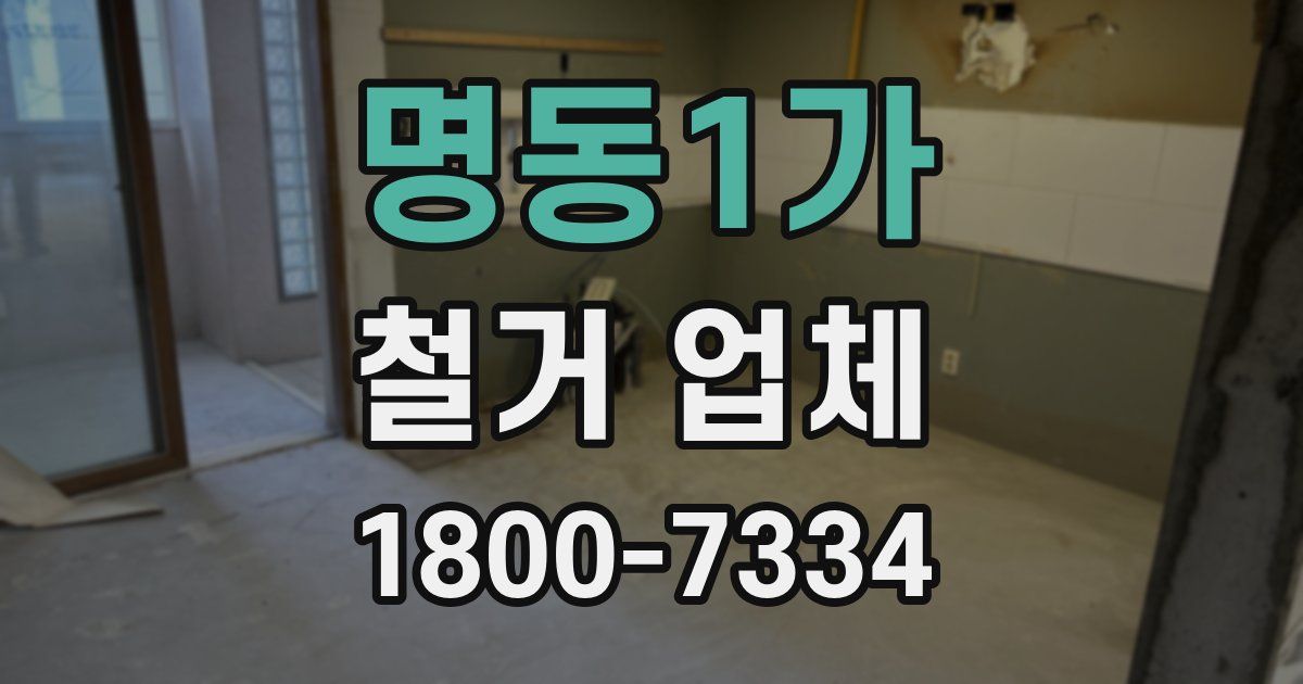 명동1가 철거 업체