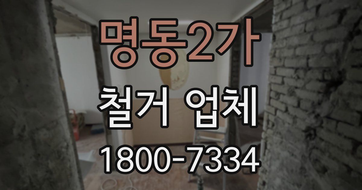 명동2가 철거 업체