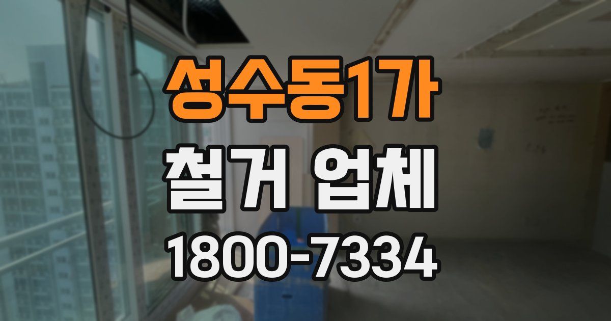 성수동1가 철거 업체