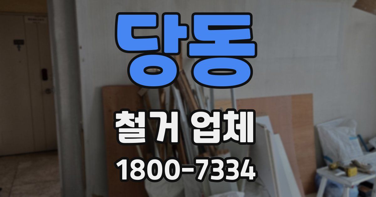 당동 철거 업체