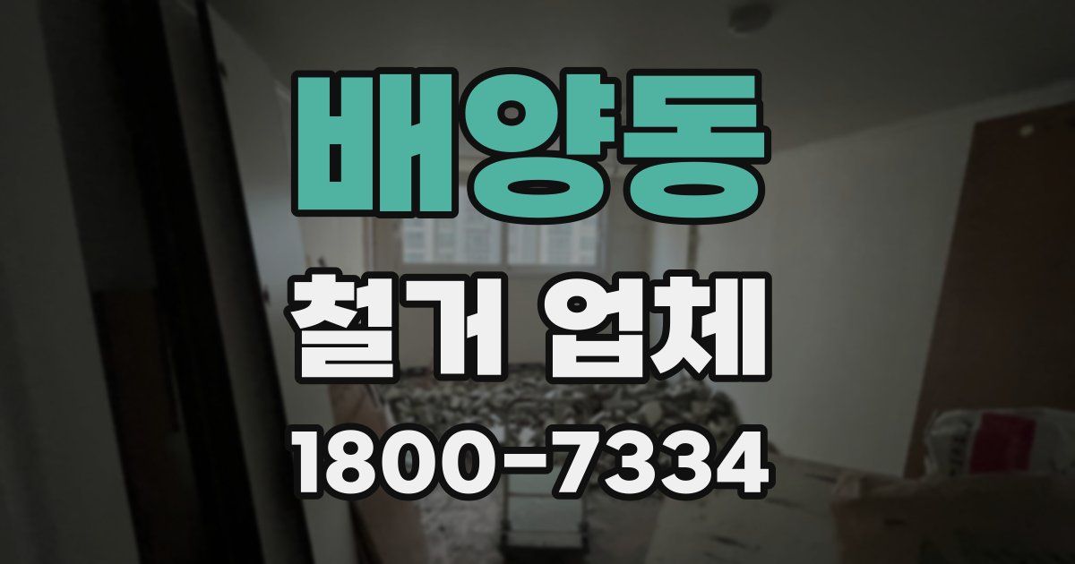 배양동 철거 업체