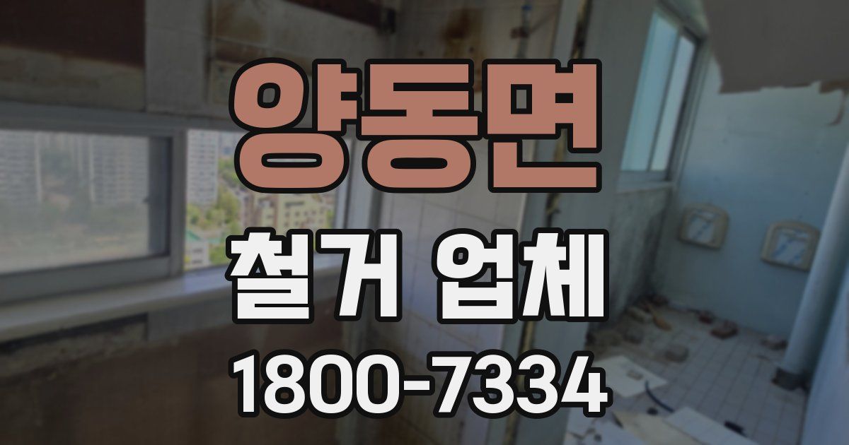 양동면 철거 업체