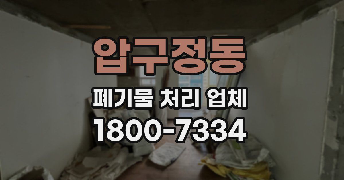압구정동 폐기물 처리 업체