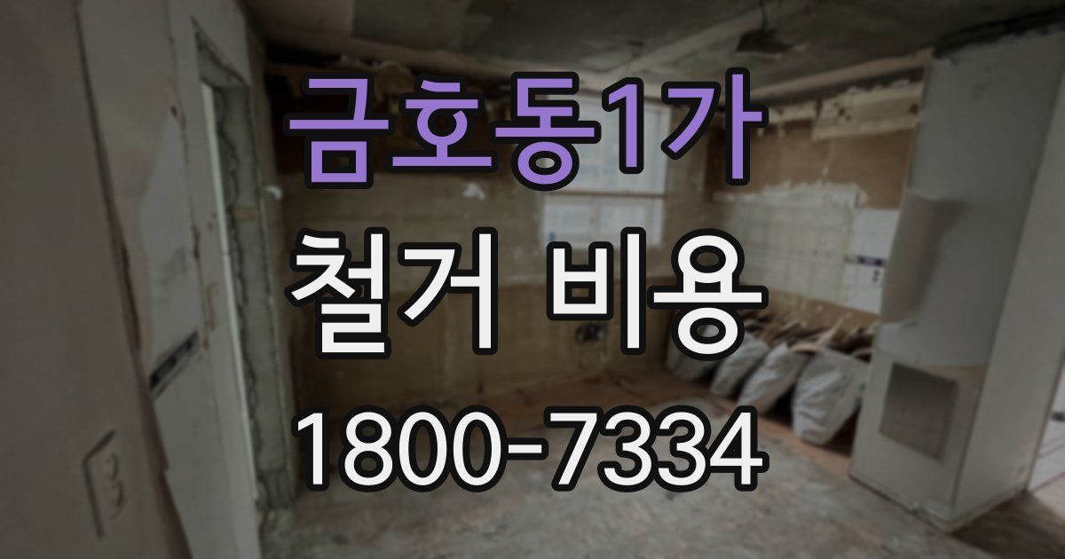 금호동1가 철거 비용