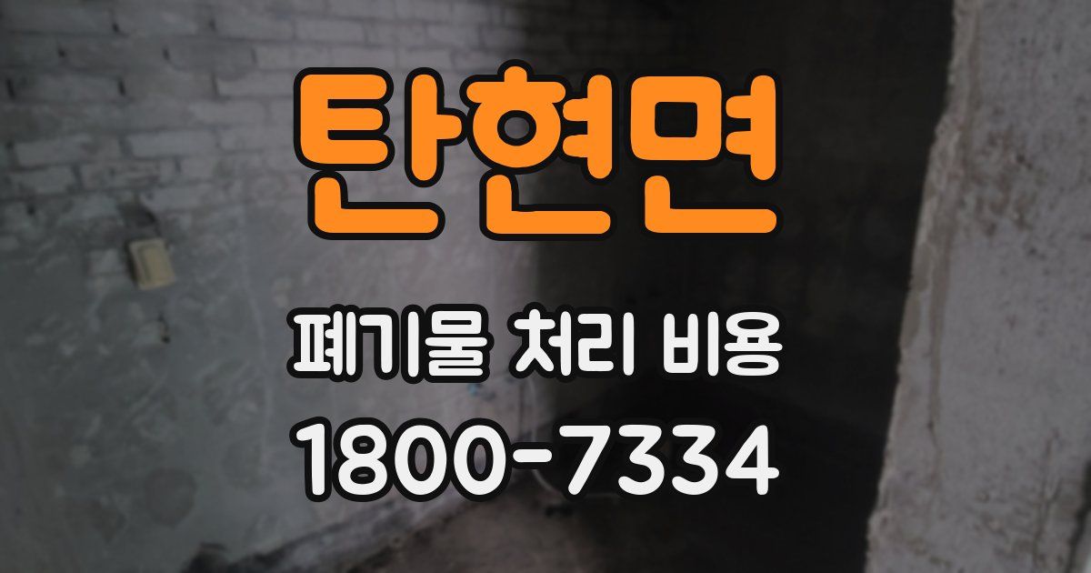 탄현면 폐기물 처리 비용