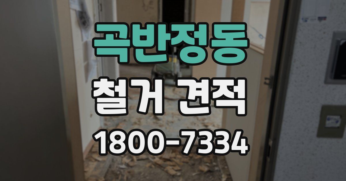 곡반정동 철거 견적