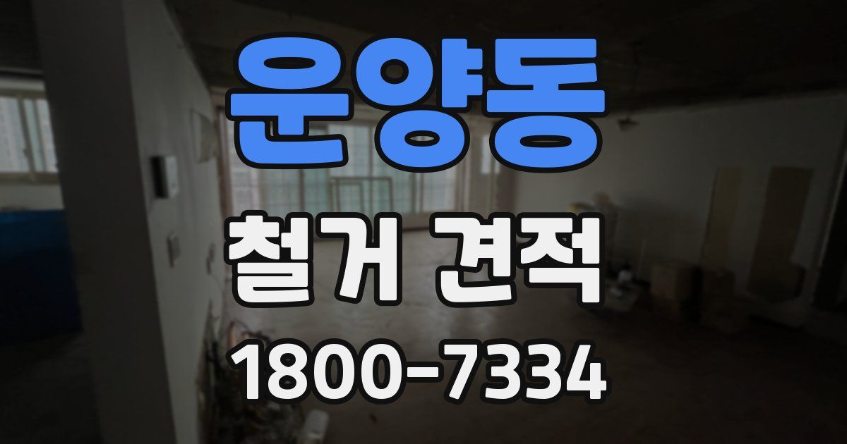 운양동 철거 견적