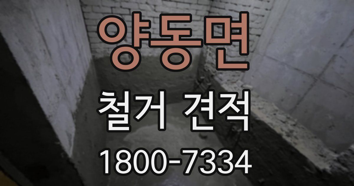 양동면 철거 견적