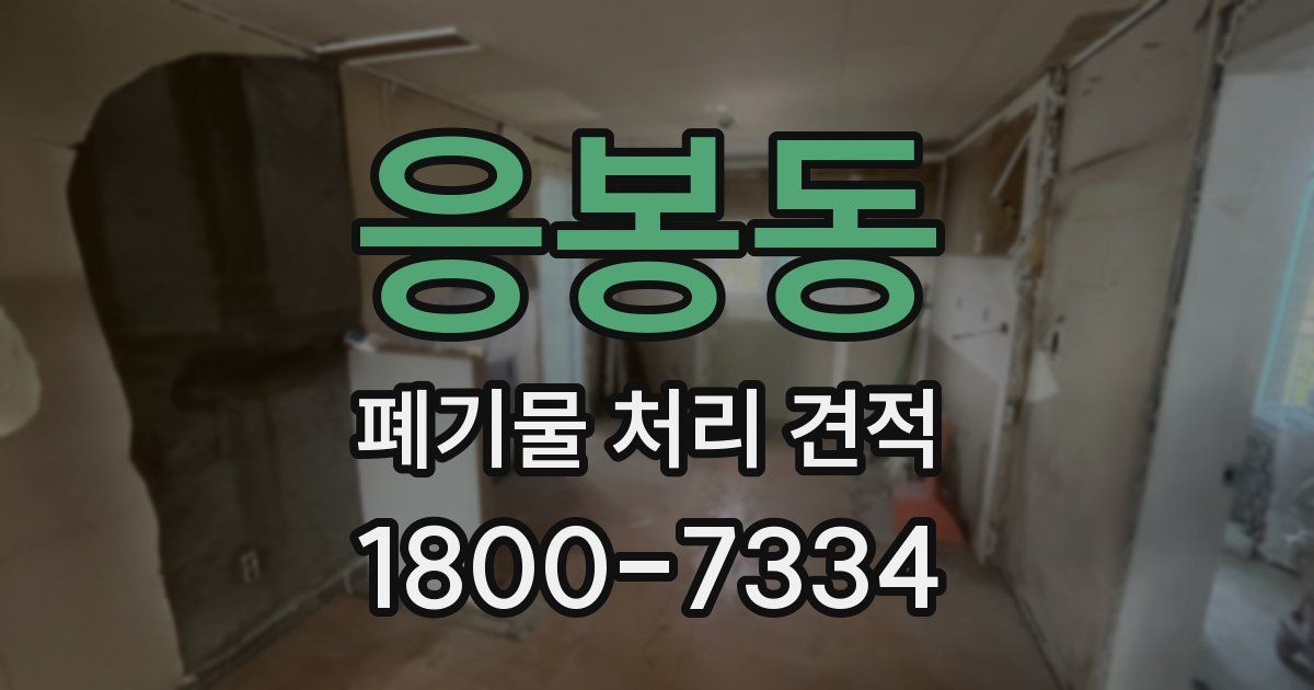 응봉동 폐기물 처리 견적