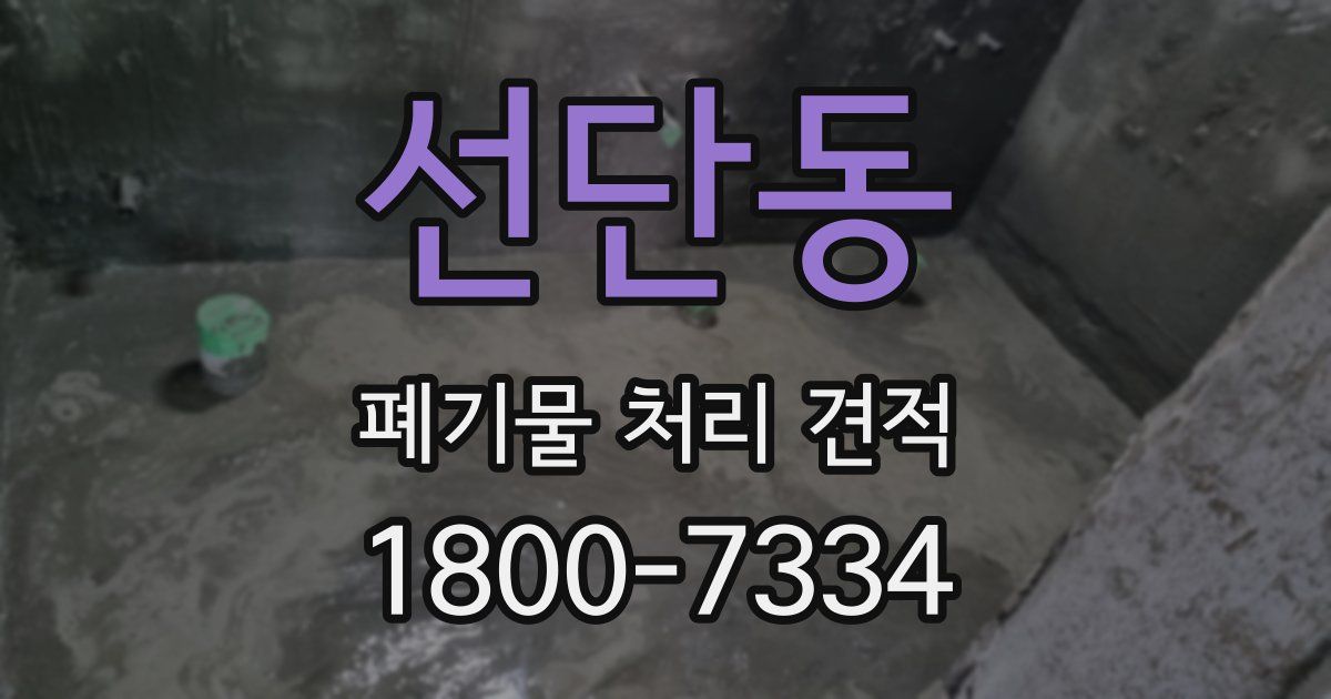 선단동 폐기물 처리 견적