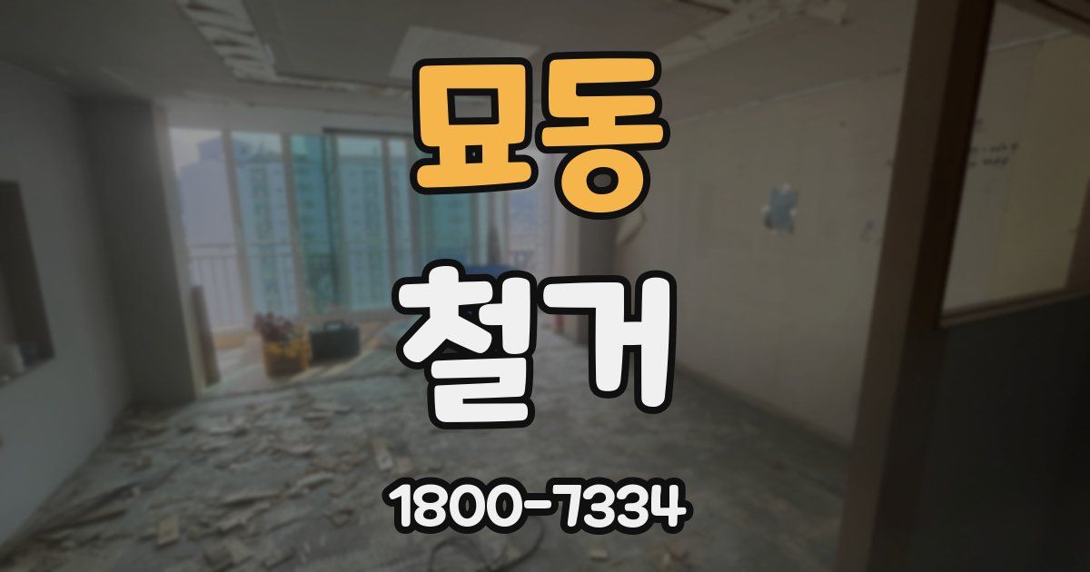 묘동 철거