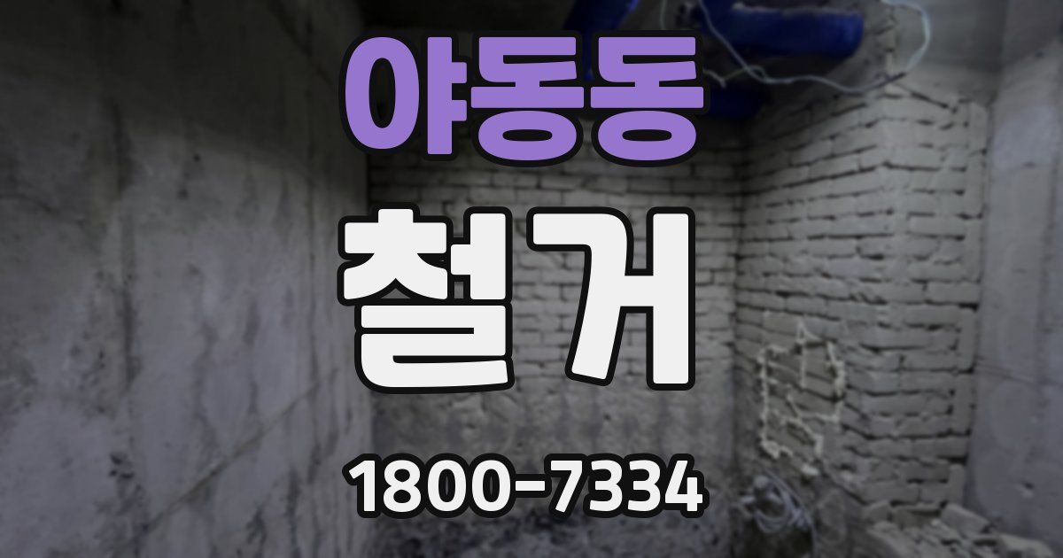 야동동 철거