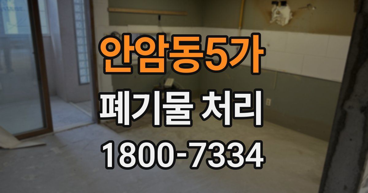 안암동5가 폐기물 처리