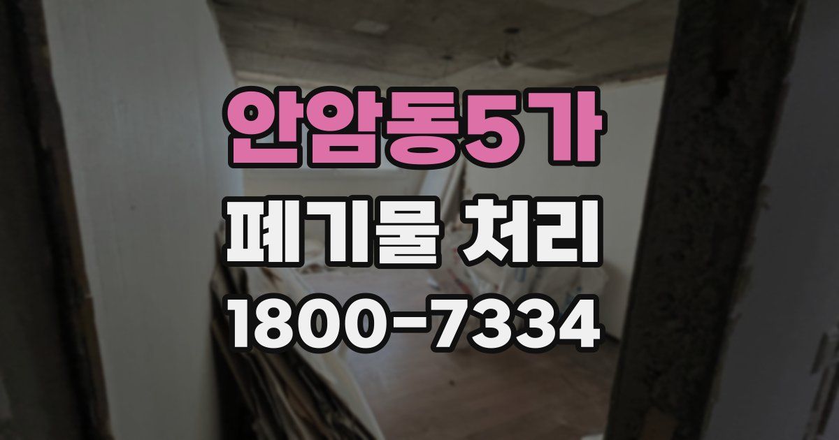 안암동5가 폐기물 처리