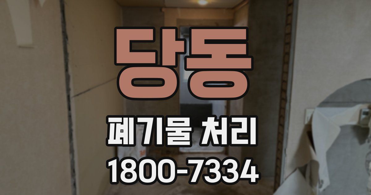 당동 폐기물 처리