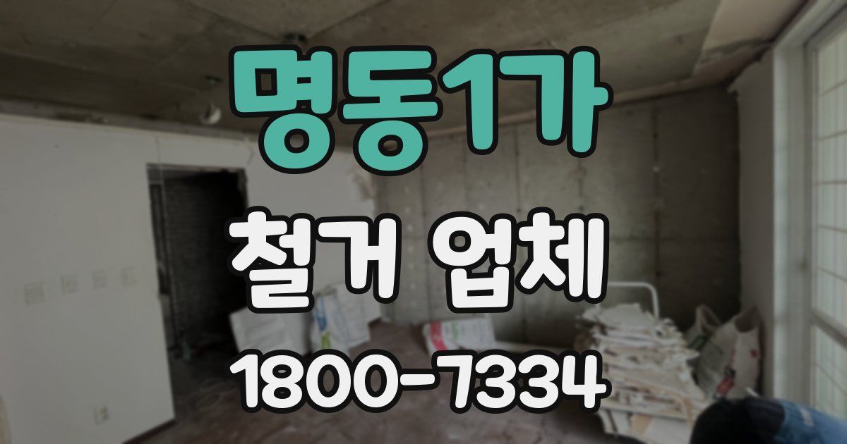 명동1가 철거 업체