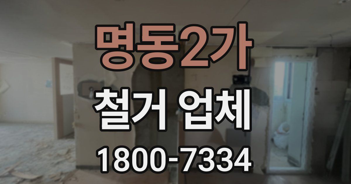 명동2가 철거 업체
