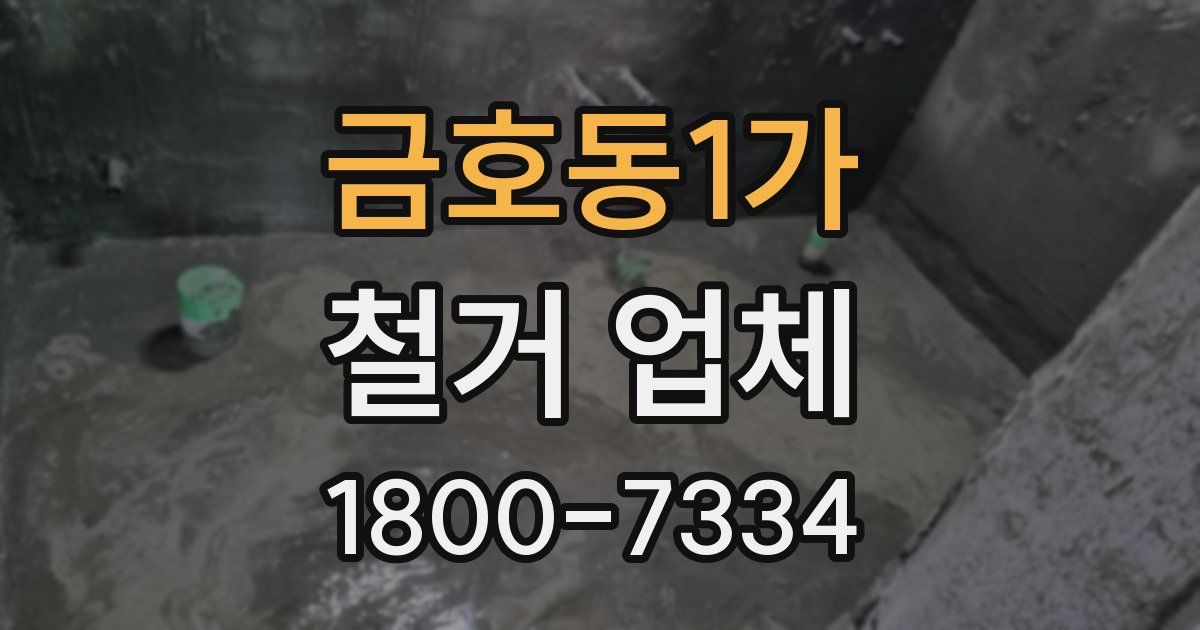금호동1가 철거 업체