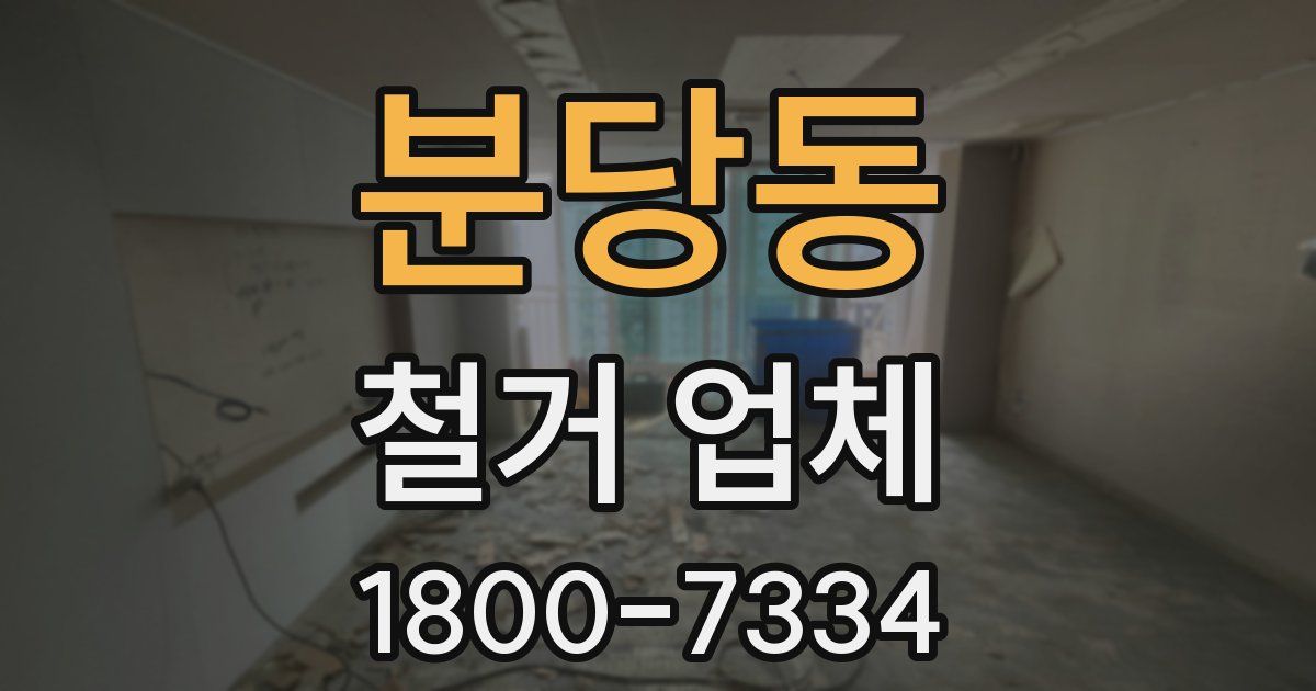 분당동 철거 업체