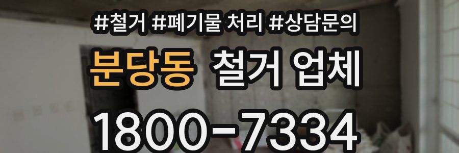 분당동 철거 업체