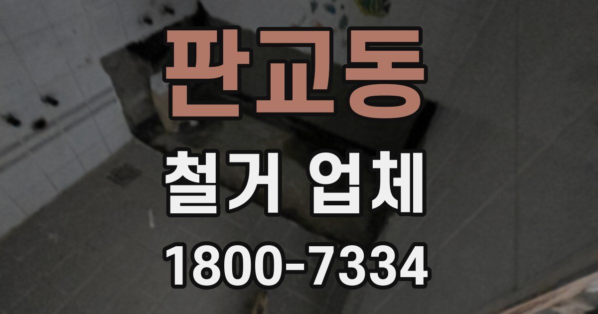 판교동 철거 업체